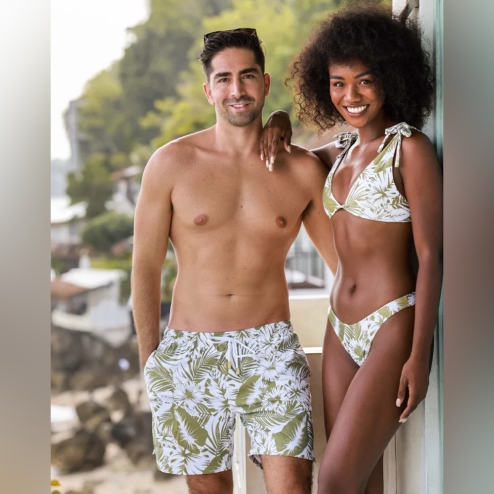 NEW! Kenny Flowers The Bali Sporty Bikini Bottom Tropical Green SZ M